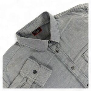 UNTUCKit Shirt Mens XXL Gray Chambray Button Down Smart Casual Long Sleeve